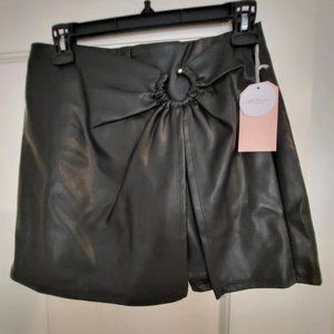 New with Tags Black Faux Leather Short/Skort size Small